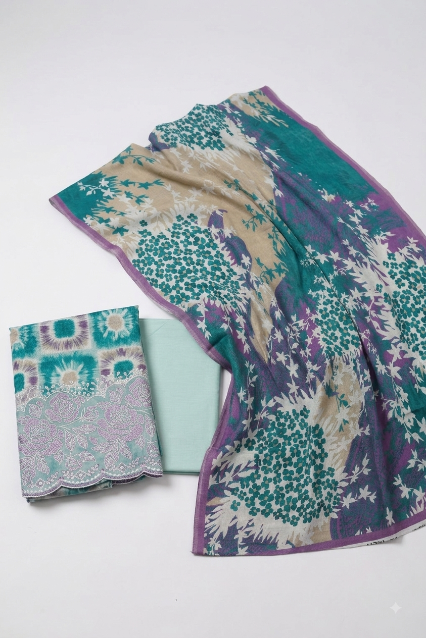 JJ Printed & Boarder Emb Lawn 3PC