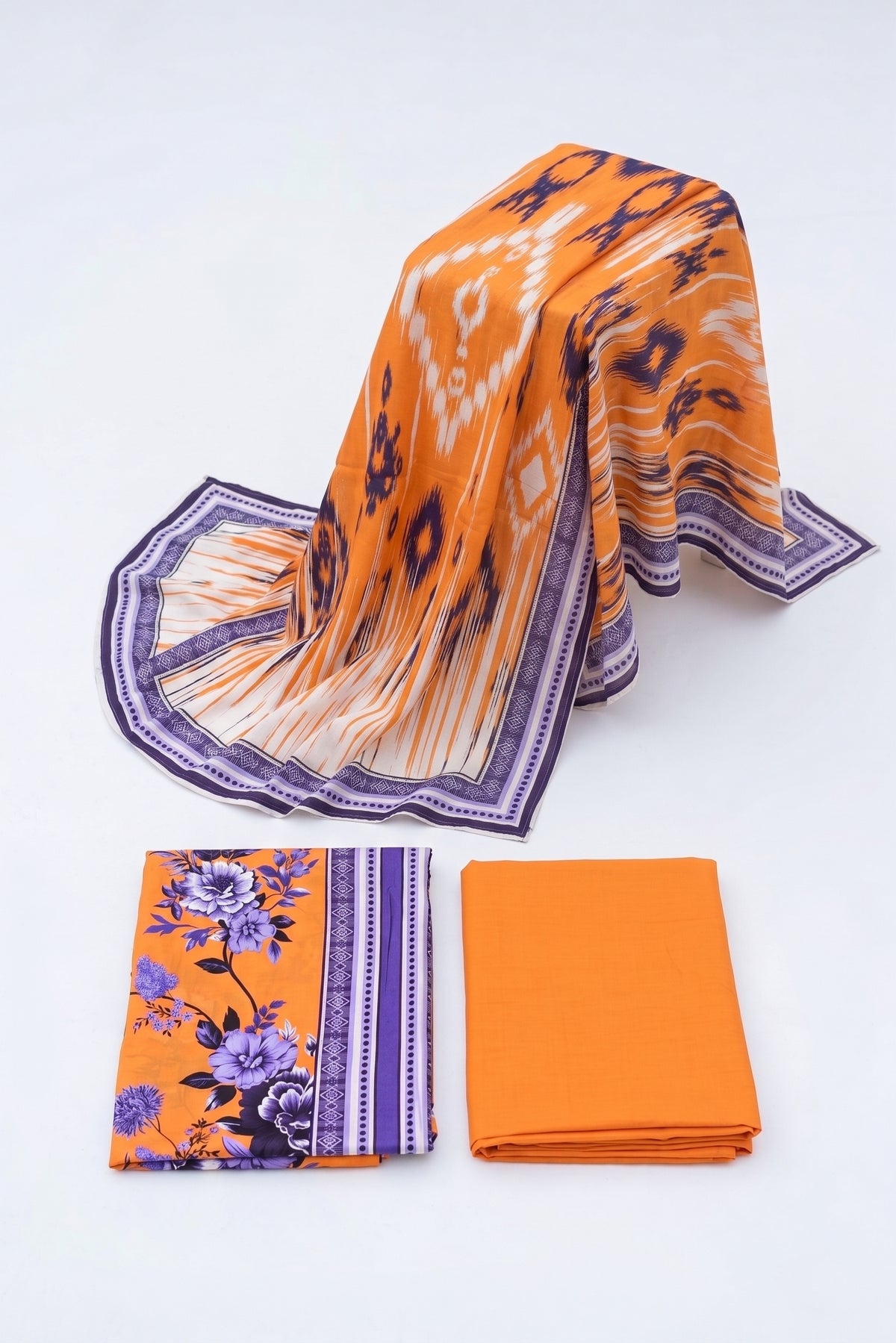 Digital Printed Linen 3-Piece Suit