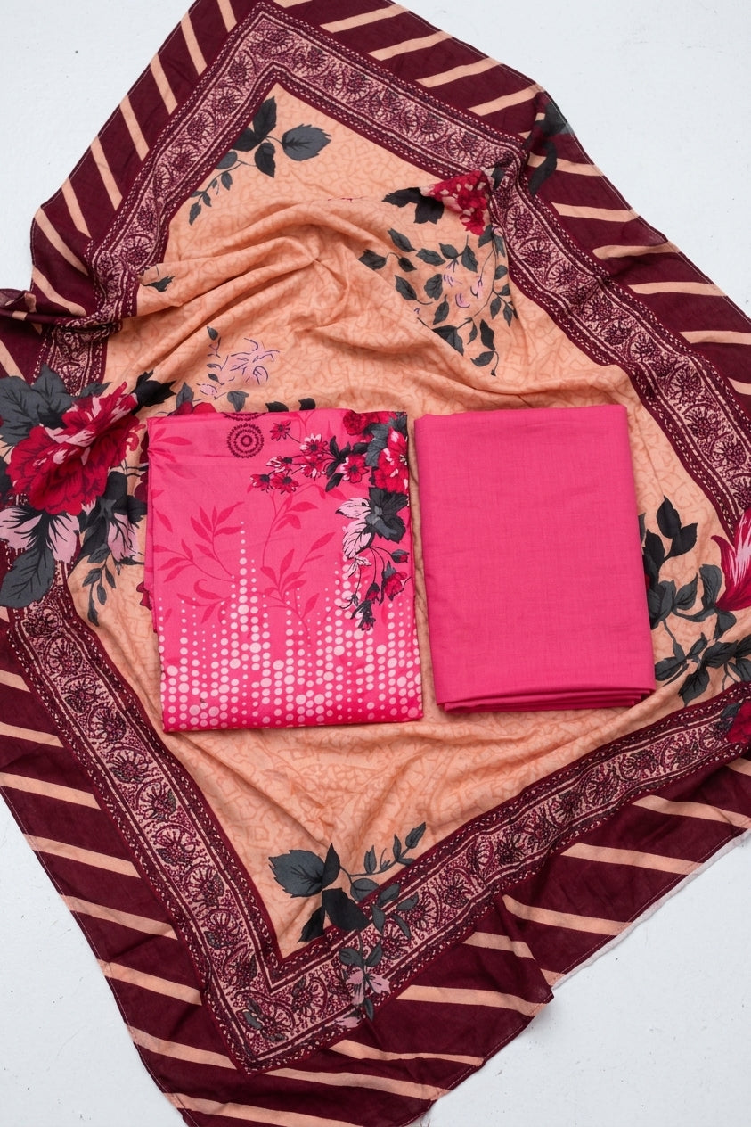 Digital Printed Linen 3-Piece Suit