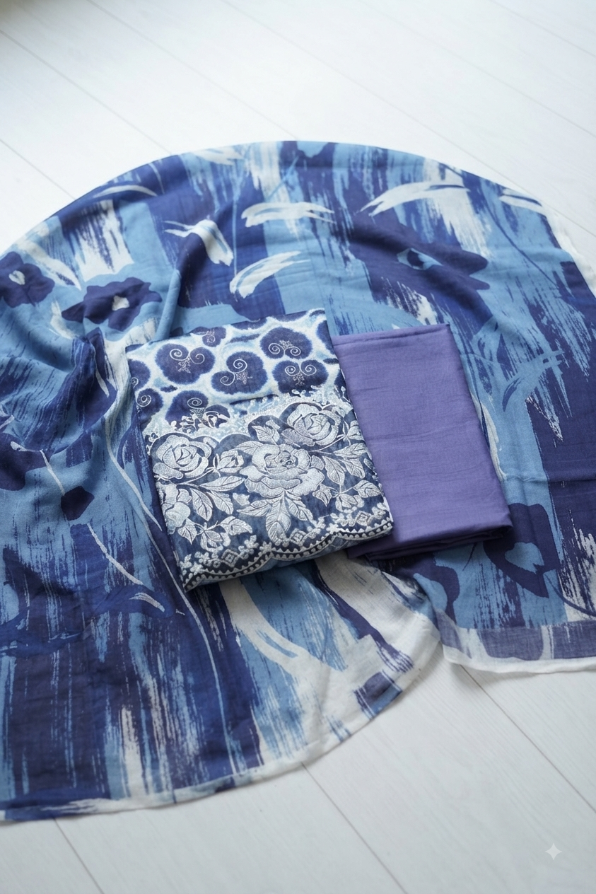 JJ Printed & Boarder Emb Lawn 3PC