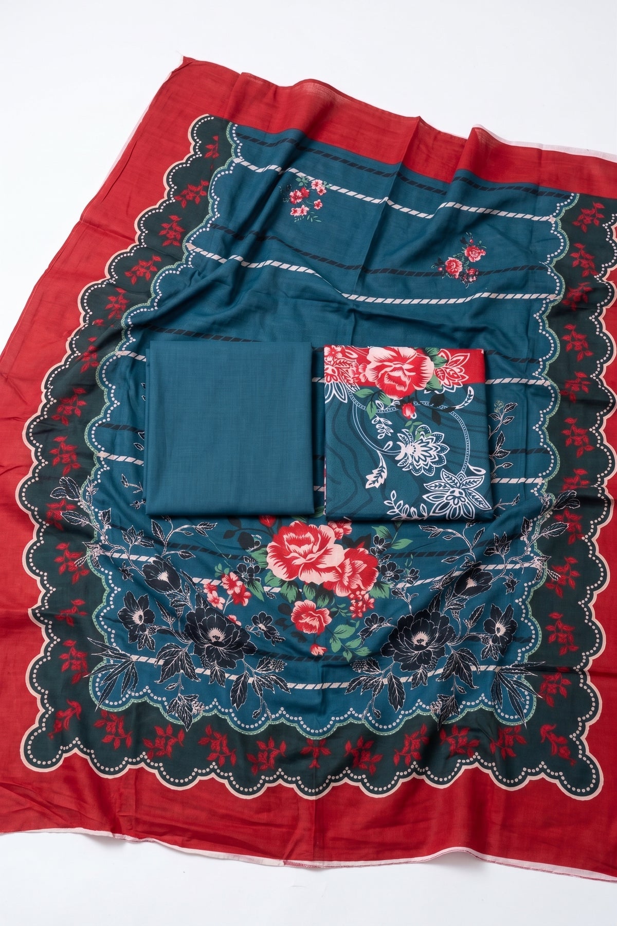 Digital Printed Linen 3-Piece Suit