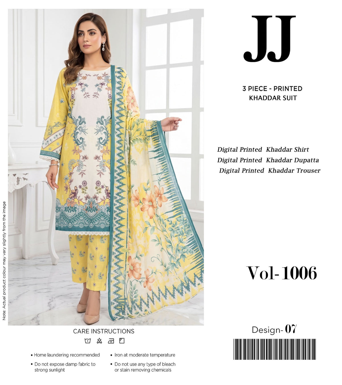 JJ – 3 Piece Printed Khaddar Suit | Vol-1006 | Design-07