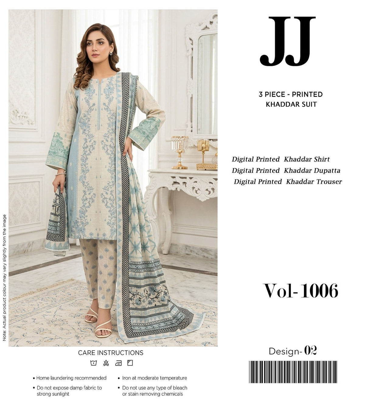 JJ – 3 Piece Printed Khaddar Suit | Vol-1006