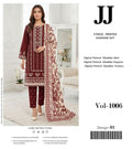 JJ – 3 Piece Printed Khaddar Suit | Vol-1006